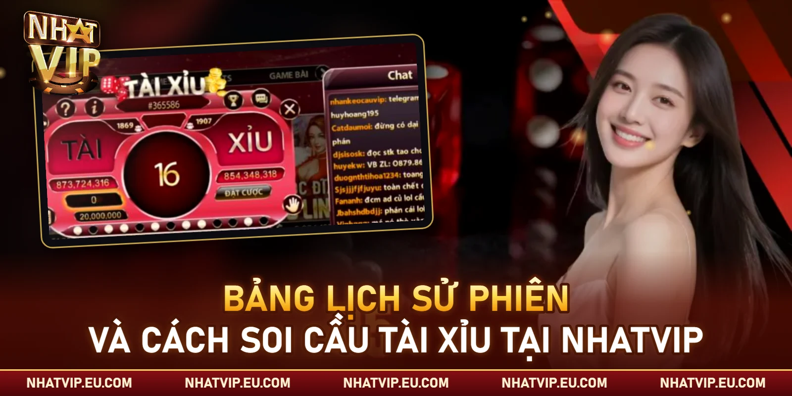 Bảng lịch sử phiên và cách soi cầu tài xỉu tại Nhatvip