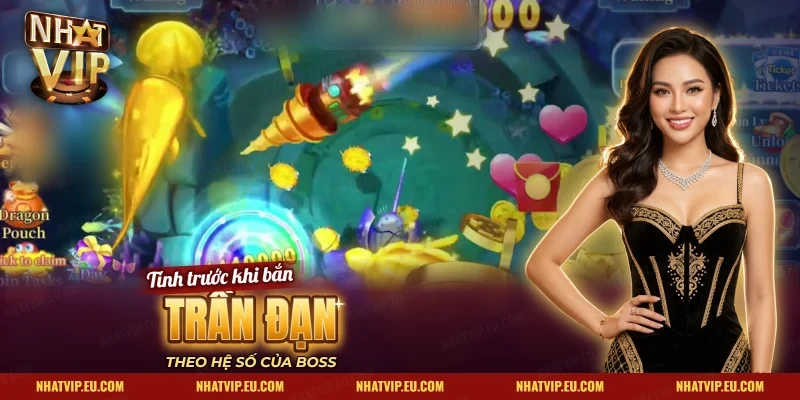 Boss cá vàng lớn cùng đạn khoan và bao lì xì trong bàn bắn cá Nhatvip
